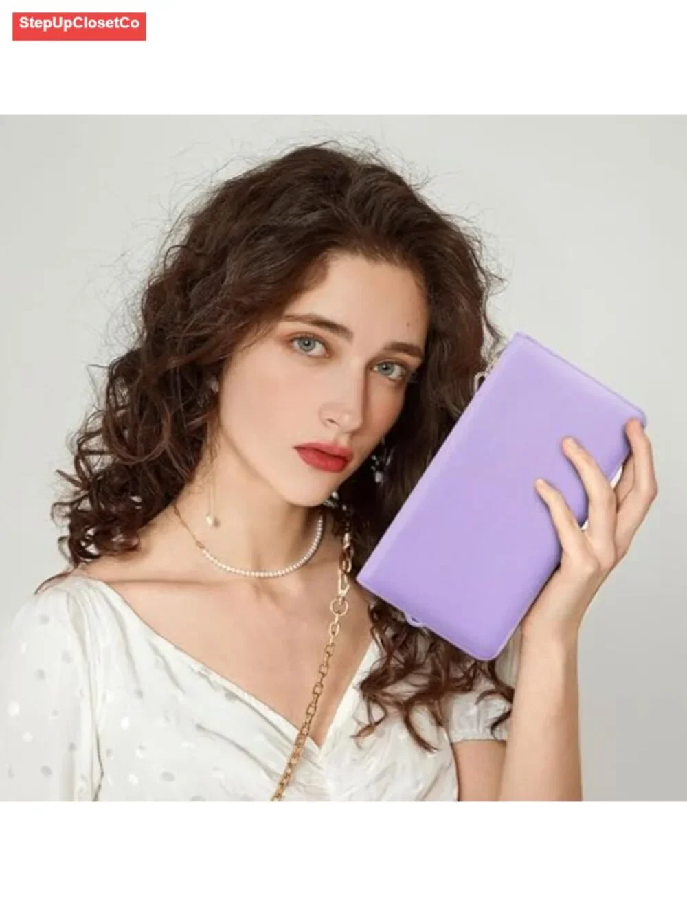 Women's Faux Leather Clutch Wallet with RFID Blocking, Removable Wristlet